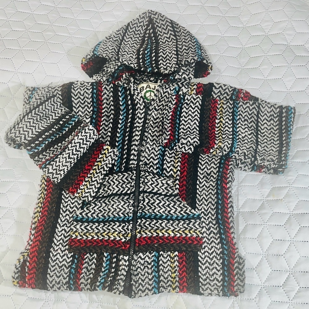 Baja Joe Kids Multicolor Hooded Front Zip Jacket BOYS 8-10Y